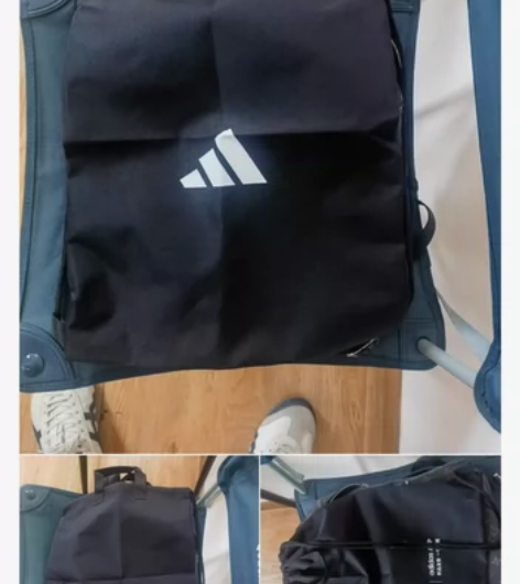 Adidas抽绳包 可当作健身包，足球包，...