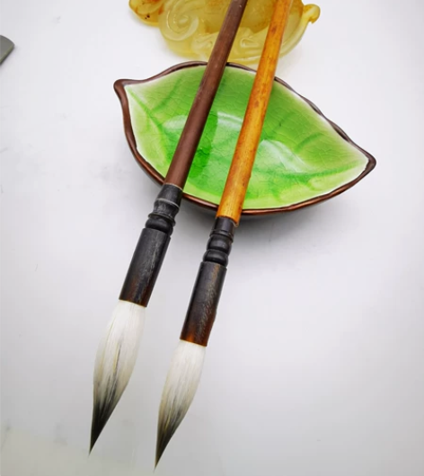 细光锋羊紫兼毫毛笔2支打包，80年代书法家...