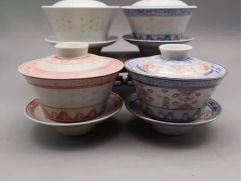 清库存特价50包邮光明瓷厂老厂货，青花玲珑...