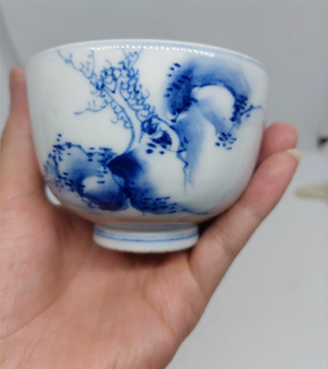清末民国青花盖碗，茶碗。发色沉稳，画工细路...
