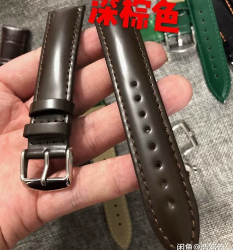 疯马皮马臀皮表带手工真皮手表带适配原装水鬼...