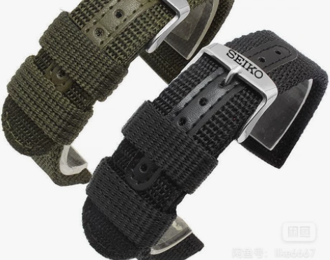 SEIKO精工5号机械表帆布男表手表带配件...