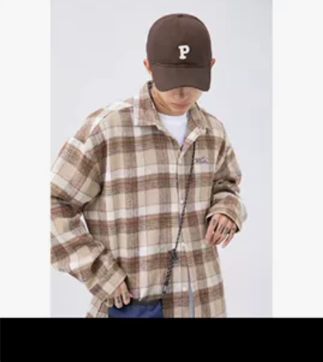 美式复古衬衫男ins潮vintage翻领格...