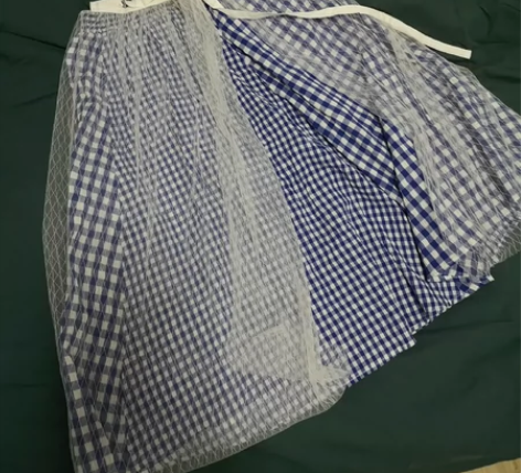 ?春装格子半身裙女网纱A字裙休闲百搭学生伞...