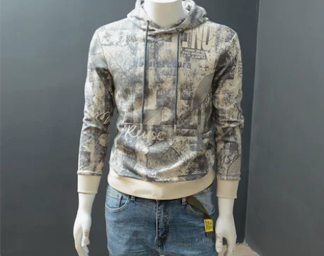 秋冬季新款男装连帽卫衣男潮流修身 韩版复古...