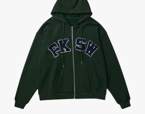 废克赛文 潮牌开衫字母连帽情侣加绒卫衣男秋...