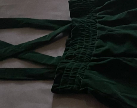 墨绿色丝绒半身裙/背带裙 这条真的超好看!...