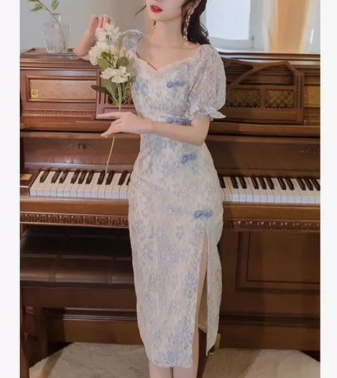 中式改良旗袍裙。包臀 店里购入 全新带吊牌...