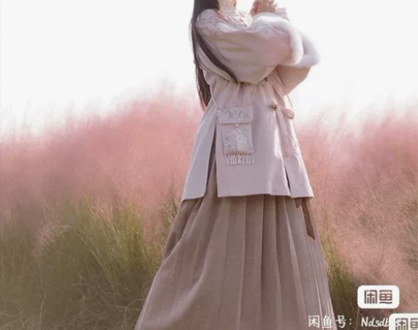 远山乔【凛冬樱】明制秋冬加绒汉服方领半袖长...