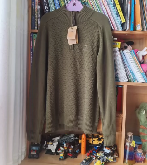 花花公子正品全新带吊牌军绿色纯棉厚实男装立...