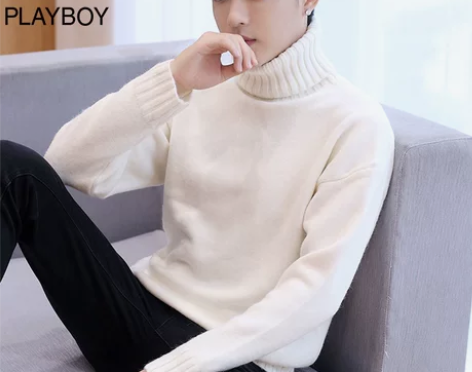 【年货价】花花公子高领毛衣男冬季韩版宽松男...