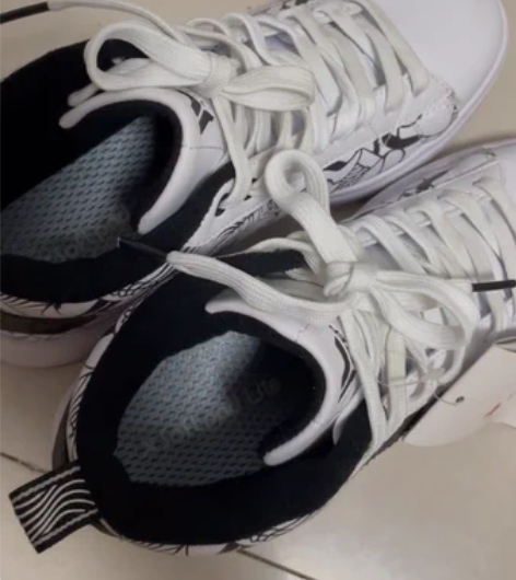 全新特步男女款高帮板鞋白色运动鞋男女童校园...