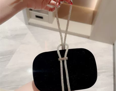 欧美晚宴包水钻装饰链条手拎包宴会手包搭配礼...