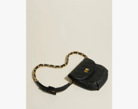 【腹肌商店】胸包 菱格链条包真皮女包手提单...