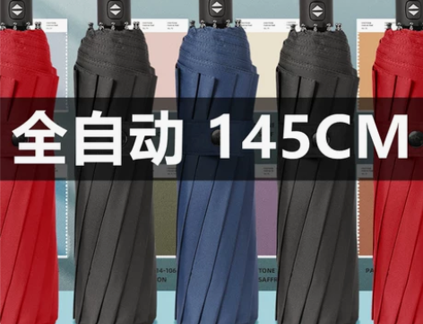 十二骨雨伞折叠全自动超大号三四人伞定制防风...