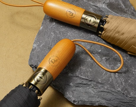 折叠伞 雨伞晴雨伞闲象木柄全自动大号加固加...