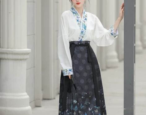 汉千禄原创汉服女舞蝶 明制日常通勤马面裙新...