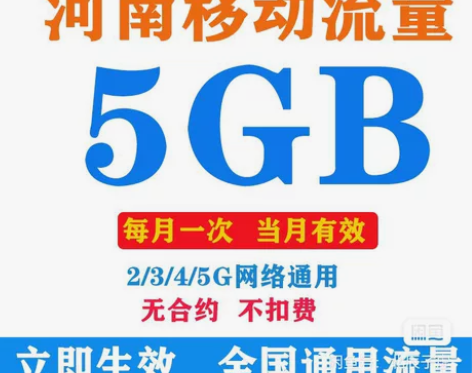何南移动全国流量5GB 当月有效 不扣费 ...