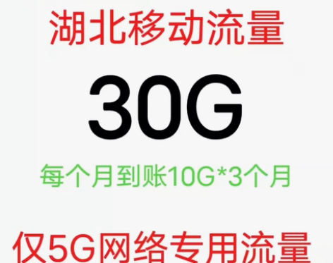 湖北移动流量 30G全国通用流量 不扣费！...