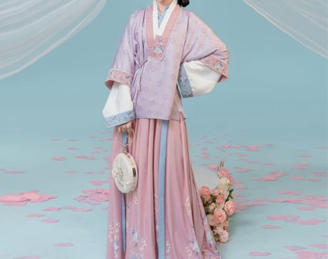 汉服女原创正品明制对交穿半袖齐腰三件套中国...