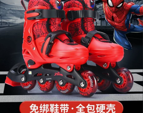 迪士尼初学者 初学者旱冰溜冰鞋男童全套装轮...