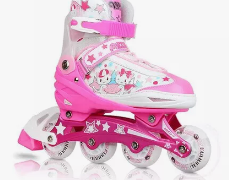 全新奥特王36码女溜冰鞋套装 粉色，36码...