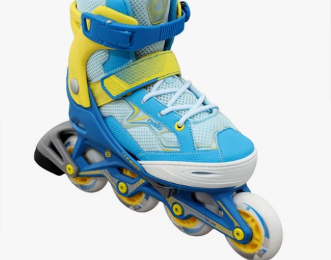 迪卡侬 儿童轮滑鞋 直排轮可调节溜冰鞋滑冰...