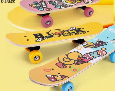 B.Duck小黄鸭四轮儿童滑板男童初学者3...