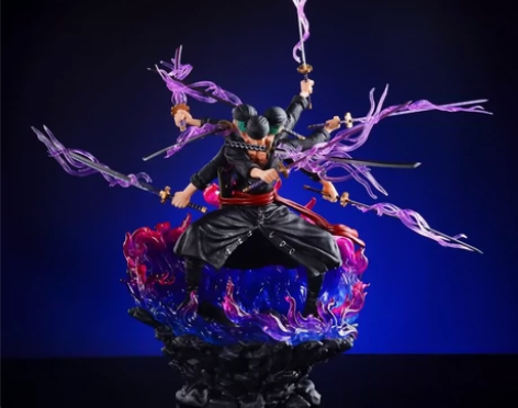 海贼王GK鬼岛三头六臂阿修罗九刀流索隆手办...