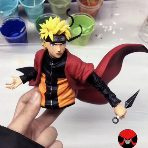 燃风鸣人1/7雕像火影忍者gk 双头雕,做...