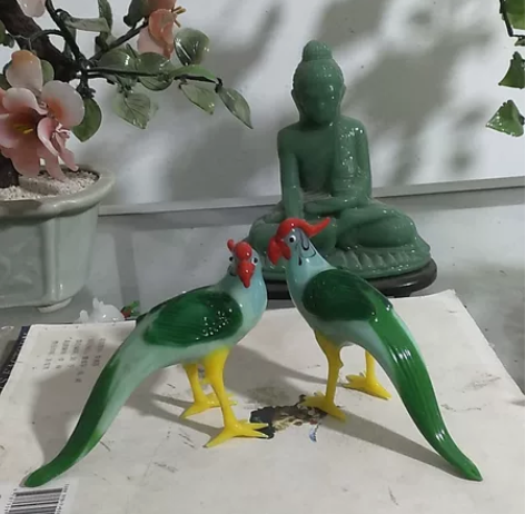 老北京料器厂琉璃鹦鹉有喜欢的请留言 感兴趣...