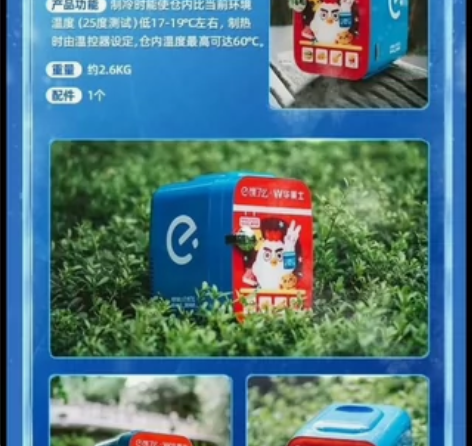 饿了么华莱士联名车载小冰箱 全新,未拆封,...