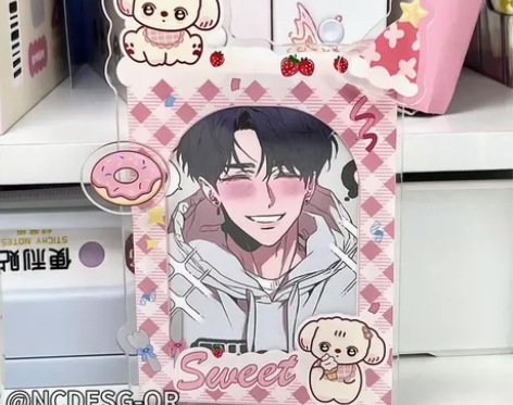 原创甜甜圈小狗可爱亚克力相框拍立得3寸明星...