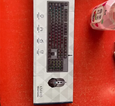 Aoc KM410机械手感游戏有线键鼠套装...