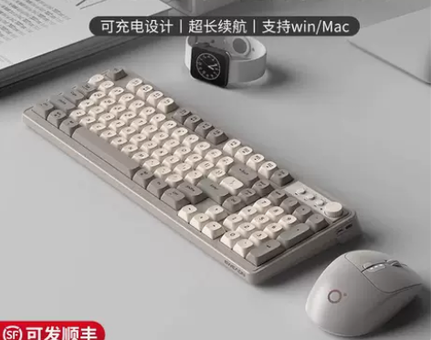 雷?蛇V1无线键盘鼠标套装静音机械手感女生...