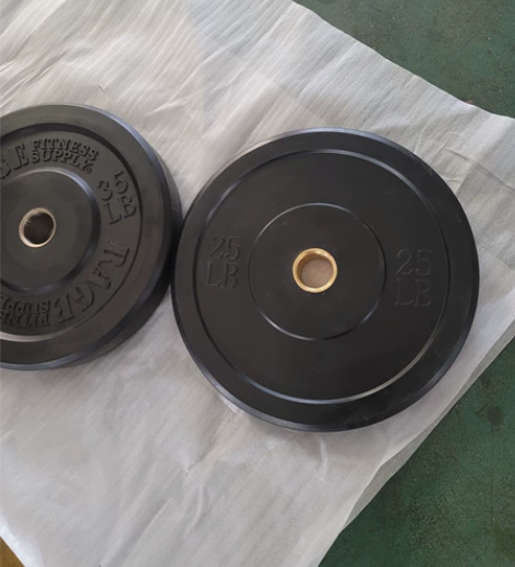 全胶竞技杠铃片,黑色,库存,未使用,log...