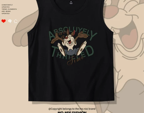 美式复古无袖t恤女夏季宽松纯棉小吊带背心女...