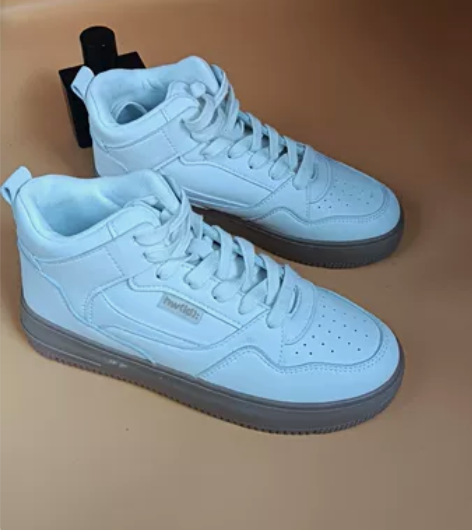 热风秋季新款女士百搭运动休闲鞋拼色厚底高帮...