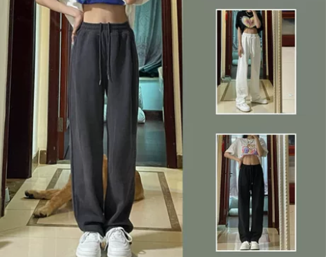 筷子神裤显瘦抽绳束脚裤宽松直筒裤男女同款加...