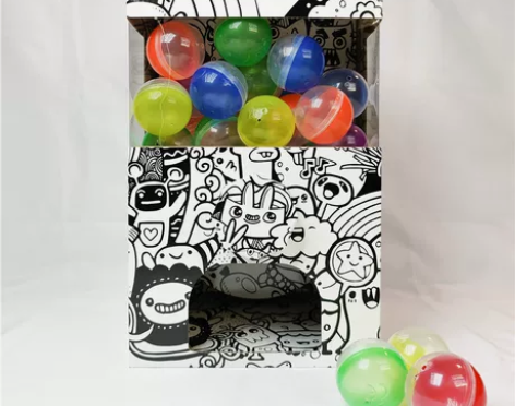 纸箱纸板DIY派对小扭蛋机幼儿园义卖手工小...