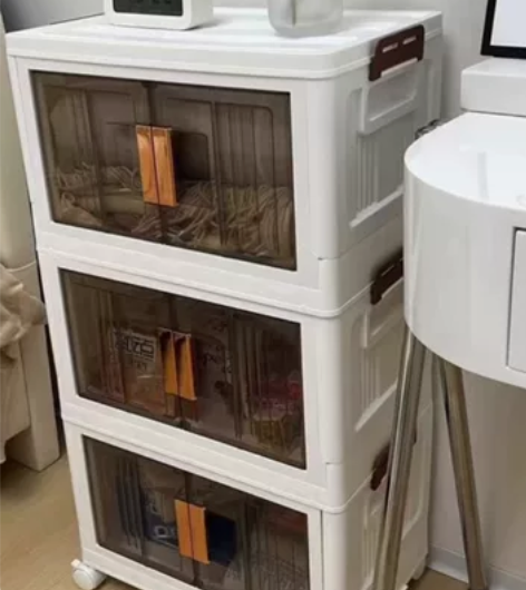 捡漏【全新包邮】折叠收纳柜加厚收纳双开门收...