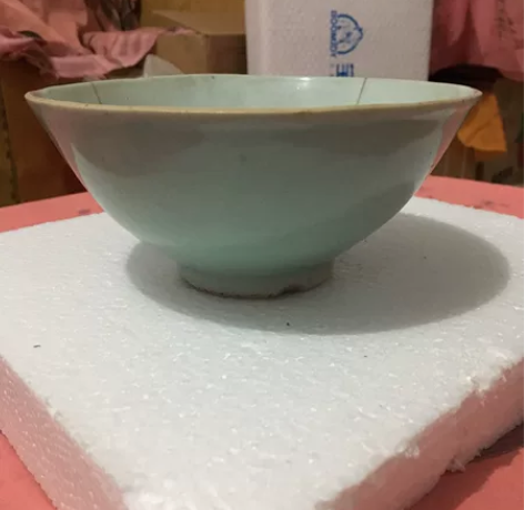 民国时期的老豆青碗，拆老房子收起来的，布满...