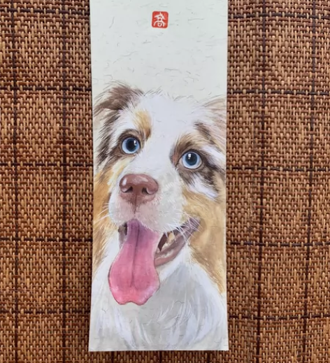 国画手绘宠物头像定制 宠物国画 来图定制 ...