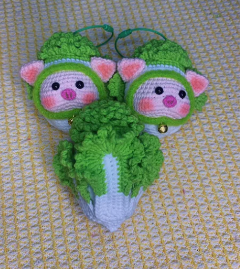 好白菜被猪拱了，猪猪系列挂件钥匙扣摆件工艺...