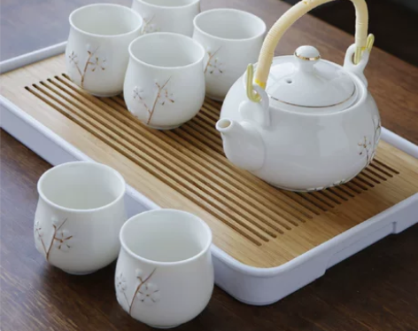 手工描金景德镇提梁陶瓷茶具套装家用现代简约...