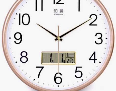 铂晨静音挂钟创意时尚石英钟表简约时钟客厅卧...
