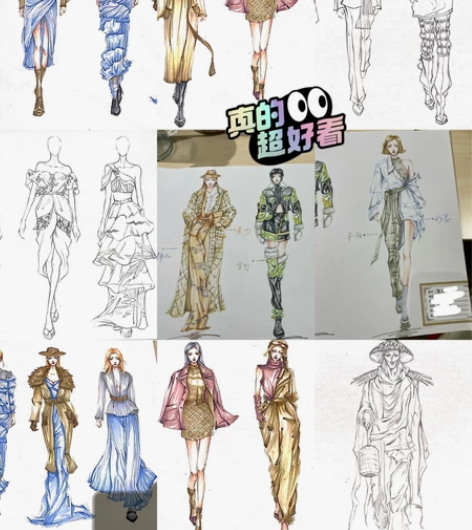 服装效果图/款式图/线稿 照片 手绘 马克...