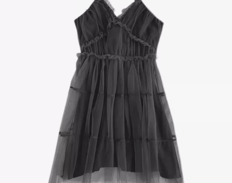 法式初恋温柔网纱吊带连衣裙子仙女夏小众设计...