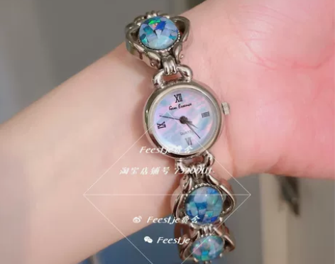 【特价】vintage古董天然欧泊拼片银色...