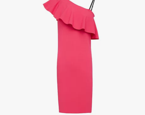 【划算价】奥莱清仓MOCO夏露肩荷叶边斜肩...